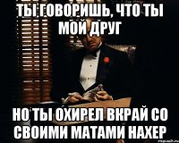 ты говоришь, что ты мой друг но ты охирел вкрай со своими матами нахер