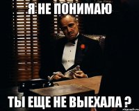 Я не понимаю Ты еще не выехала ?