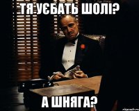 ТЯ УЄБАТЬ ШОЛІ? А Шняга?