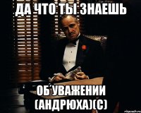 Да что ты знаешь об уважении (Андрюха)(с)