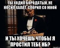 Ты ходил бородатый, не носил халат, спорил со мной и ты хочешь чтобы я простил тебе НБ?