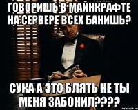 говоришь в майнкрафте на сервере всех банишь? сука а это блять не ты меня забонил????