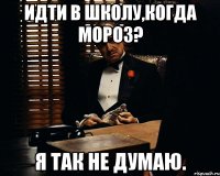 Идти в школу,когда мороз? Я так не думаю.