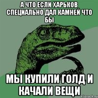 А что если Харьков специально дал камней что бы мы купили голд и качали вещи