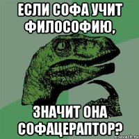 Если софа учит философию, Значит она софацераптор?