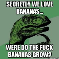 Secretly we love bananas... Were do the fuck bananas grow?