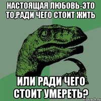 Настоящая любовь-это то,ради чего стоит жить Или ради чего стоит умереть?