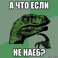 А ЧТО ЕСЛИ НЕ НАЕБ?