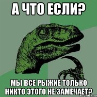 А что если? Мы все рыжие только никто этого не замечает?