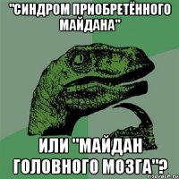 "синдром приобретённого майдана" или "майдан головного мозга"?