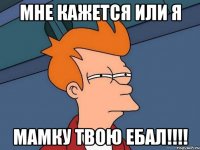 МНЕ КАЖЕТСЯ ИЛИ Я МАМКУ ТВОЮ ЕБАЛ!!!!