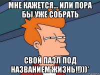 мне кажется... или пора бы уже собрать свой пазл под названием ЖИЗНЬ!!)))*