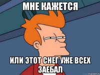 МНЕ КАЖЕТСЯ ИЛИ ЭТОТ СНЕГ УЖЕ ВСЕХ ЗАЕБАЛ