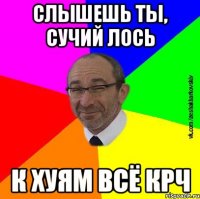 Слышешь ты, сучий лось К хуям всё крч