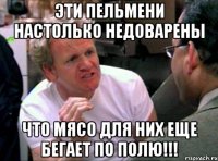 Эти пельмени настолько недоварены что мясо для них еще бегает по полю!!!