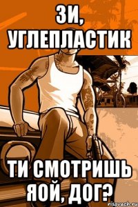 Зи, углепластик ти смотришь яой, Дог?