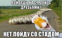 Пойдешь на C.T. Zone с друзьями? Нет,пойду со стадом