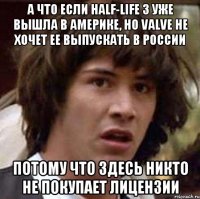 А что если Half-Life 3 уже вышла в Америке, но Valve не хочет ее выпускать в России потому что здесь никто не покупает лицензии
