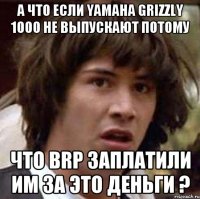 А что если Yamaha Grizzly 1000 не выпускают потому что Brp заплатили им за это деньги ?