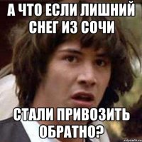 а что если лишний снег из сочи стали привозить обратно?