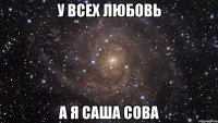 У всех любовь А я Саша Сова