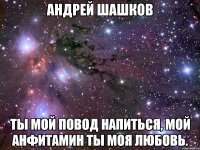 Андрей Шашков Ты мой повод напиться, мой анфитамин ты моя любовь.