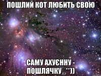 пошлий кот любить свою саму ахуєнну - пошлячку_**))