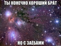 ты конечно хороший брат но с заёбами