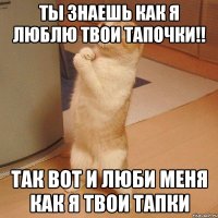 Ты знаешь как я люблю твои тапочки!! Так вот и люби меня как я твои тапки