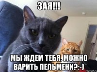 Зая!!! Мы ждем тебя, можно варить пельмени?:-)