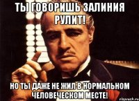 Ты говоришь залиния рулит! Но ты даже не жил в нормальном человеческом месте!