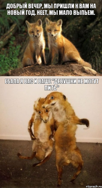Добрый вечер, мы пришли к вам на Новый год. Неет, мы мало выпьем. Ебала я вас и ваше "Девушки не могут пить"