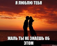 Я ЛЮБЛЮ ТЕБЯ ЖАЛЬ ТЫ НЕ ЗНАЕШЬ ОБ ЭТОМ