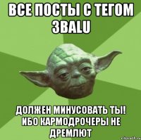 все посты с тегом 3balu должен минусовать ты! ибо кармодрочеры не дремлют