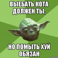 Выебать кота должен ты, Но помыть хуй обязан