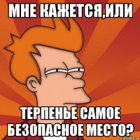 Мне кажется,или Терпенье самое безопасное место?