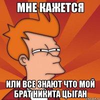 мне кажется или все знают что мой брат никита цыган
