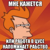 Мне кажется Или работа в ЦУСе напоминает рабство