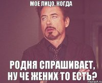 МОЕ ЛИЦО, КОГДА РОДНЯ СПРАШИВАЕТ, НУ ЧЕ ЖЕНИХ ТО ЕСТЬ?