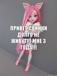 ПРИВЕТ!Свинки Долго не живут!!! Мне 3 года!!!