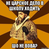 не царское дело в школу ходить шо не Вова?