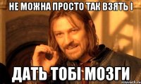 Не можна просто так взять і дать тобі мозги