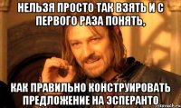 Нельзя просто так взять и с первого раза понять, как правильно конструировать предложение на эсперанто