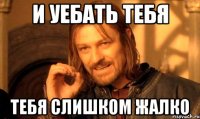 И уебать тебя тебя слишком жалко