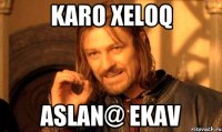 Karo xeloq Aslan@ ekav