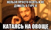 нельзя просто взять и не думать о TYPE-R катаясь на овоще