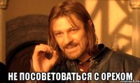  не посоветоваться с Орехом