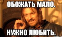 Обожать мало. Нужно любить.