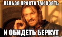 нельзя просто так взять и обидеть Беркут