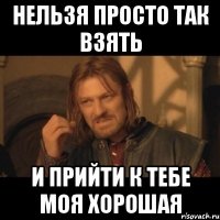 НЕЛЬЗЯ ПРОСТО ТАК ВЗЯТЬ И ПРИЙТИ К ТЕБЕ МОЯ ХОРОШАЯ